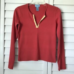 100% Cotton Jersey Women's Top Long Sleeve T-Shirt Size XS